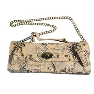 Metro 7 East West Shoulder Bag Snakeskin Blush Animal Print Chain Strap Mob Wife